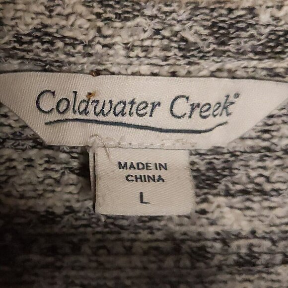 Coldwater Creek Blue White Textured Relaxed Fit Summer Sweater Large - Picture 5 of 7